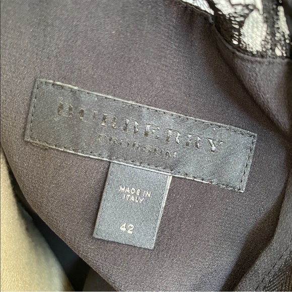 Burberry Prorsum black silk sheer lace scrunched gathered sleeveless midi dress - Picture 11 of 14